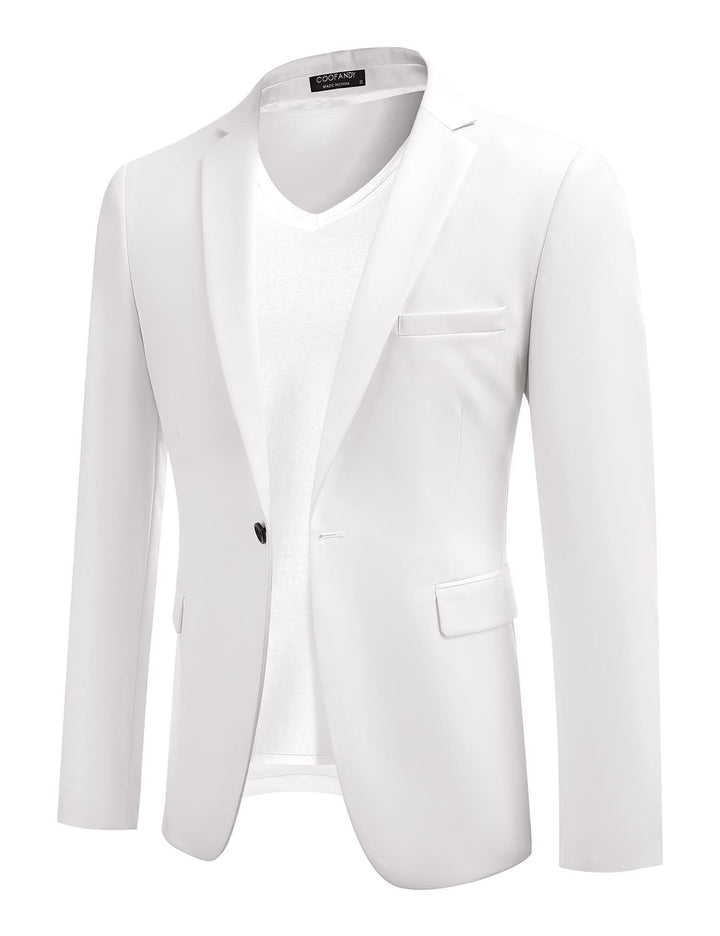 COOFANDY Herren Sakko Sportlich Freizeit Blazer Business Sakko Anzugjacke 1 Knöpfe Einfarbig Regular