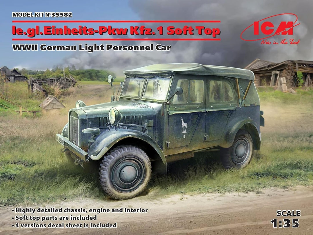 ICM ICM35582 1:35-le.gl.Einheitz-Pkw Kfz.1 Soft Top