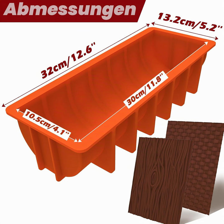 webake Buche de Noel Backform Silikon mit 2 Stück Silikonmatte Kuchenform Silikonform Weihnachtskuch