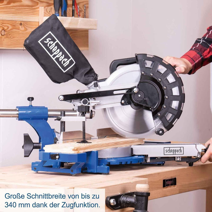 Scheppach HM254 | Kapp- und Gehrungssäge | Zugfunktion | inkl. Untergestell UMF2000 | 2000 Watt | 25