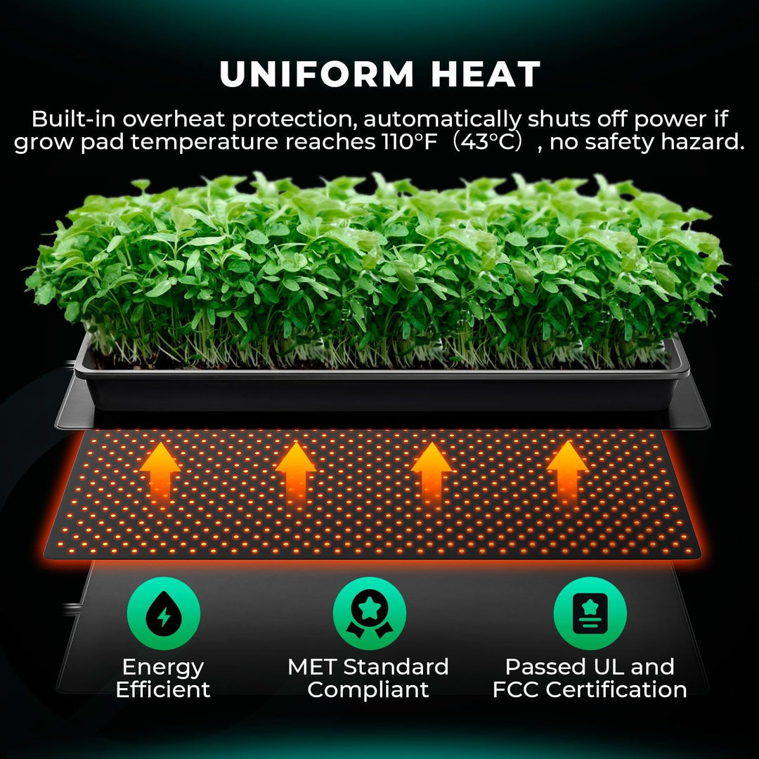 MARS HYDRO Heizmatte Pflanzen mit Thermostat für gärbox Terrarium,Wärmematte Pflanzen für Sämlinge G