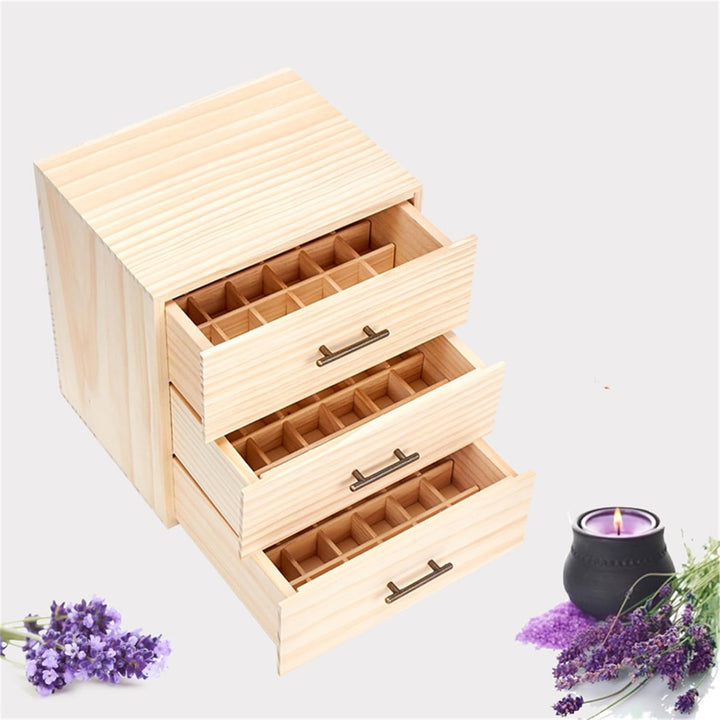 RoseFlower Bambus Ätherisches Öl Organisator Behälter Duftöle Display Ständer, 90 Löcher Aufbewahrun