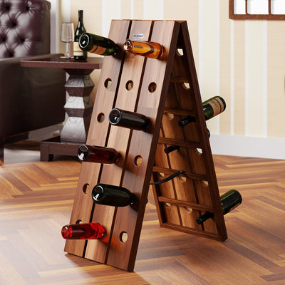 Casaria Weinregal für 36 Flaschen 87x 55x 39cm Akazien Holz Freistehend Klappbar Keller Küche Wohnzi