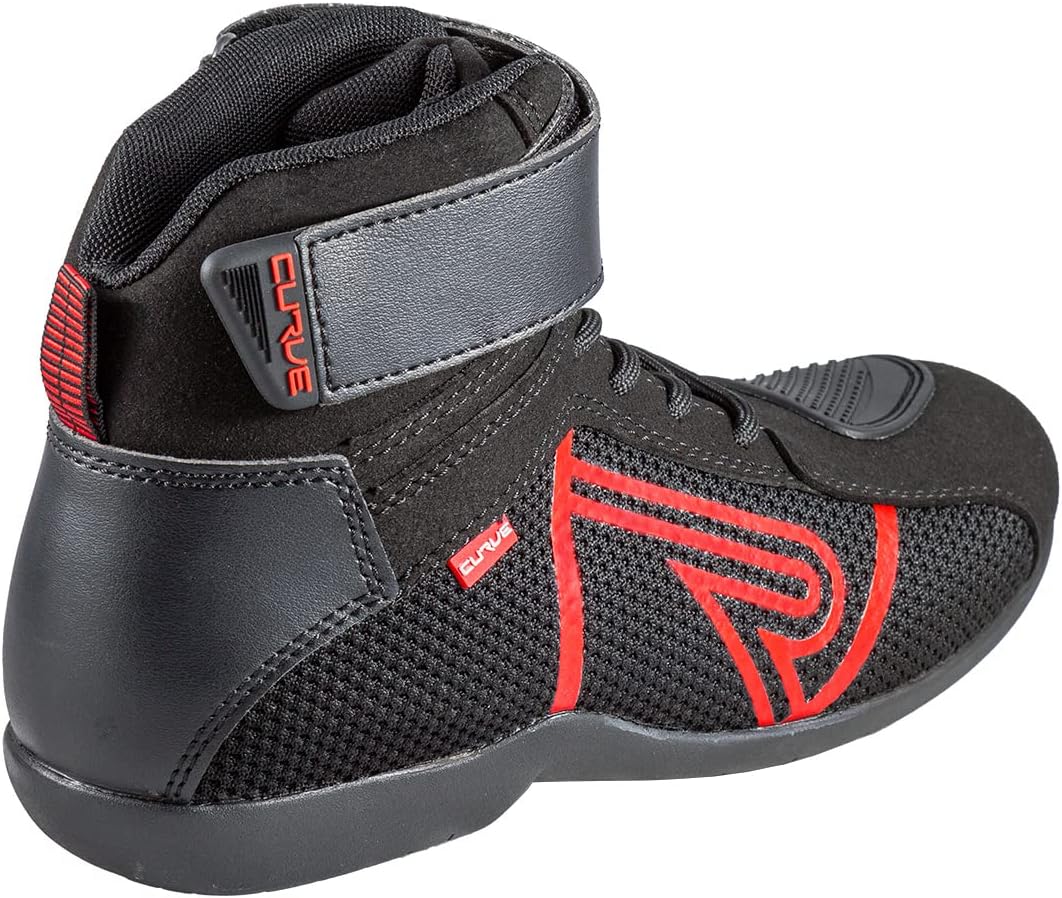 CURVE Rubi Vented Motorradstiefel, Mikrofaser, Knöchel- und Fersenschutz, Schnürverschluss, rutschfe