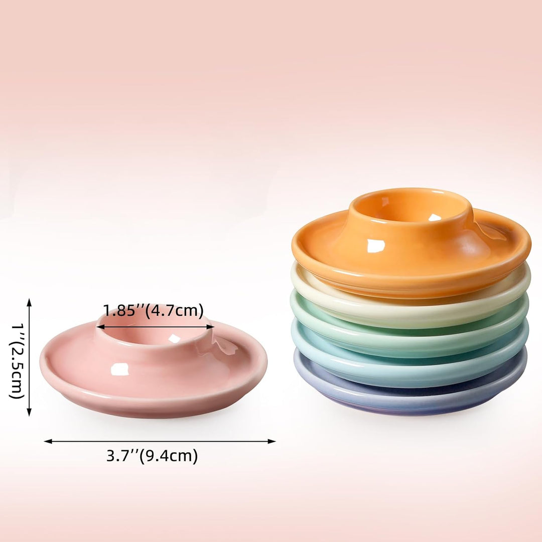 Cinf Macaroon 6PACK Keramische Eierhalter für hart & weich gekochte Eier Frühstückseihalter Osterges