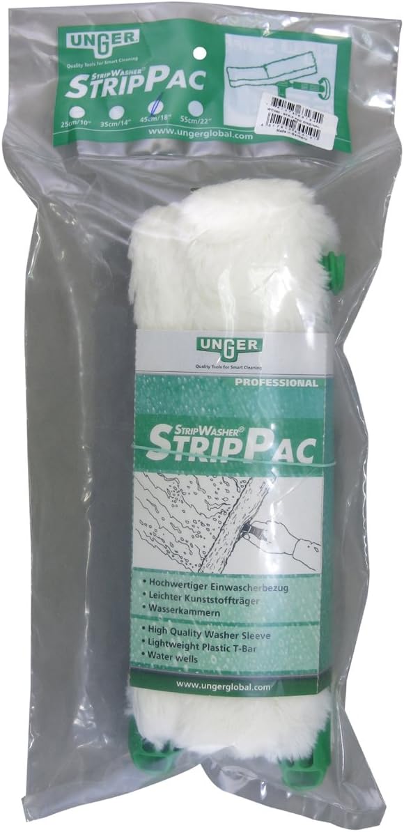 Unger StripWasher Original Strip Pac (Breite 45 cm, Bezug auswaschbar, Kunststoffträger mit Wasserka