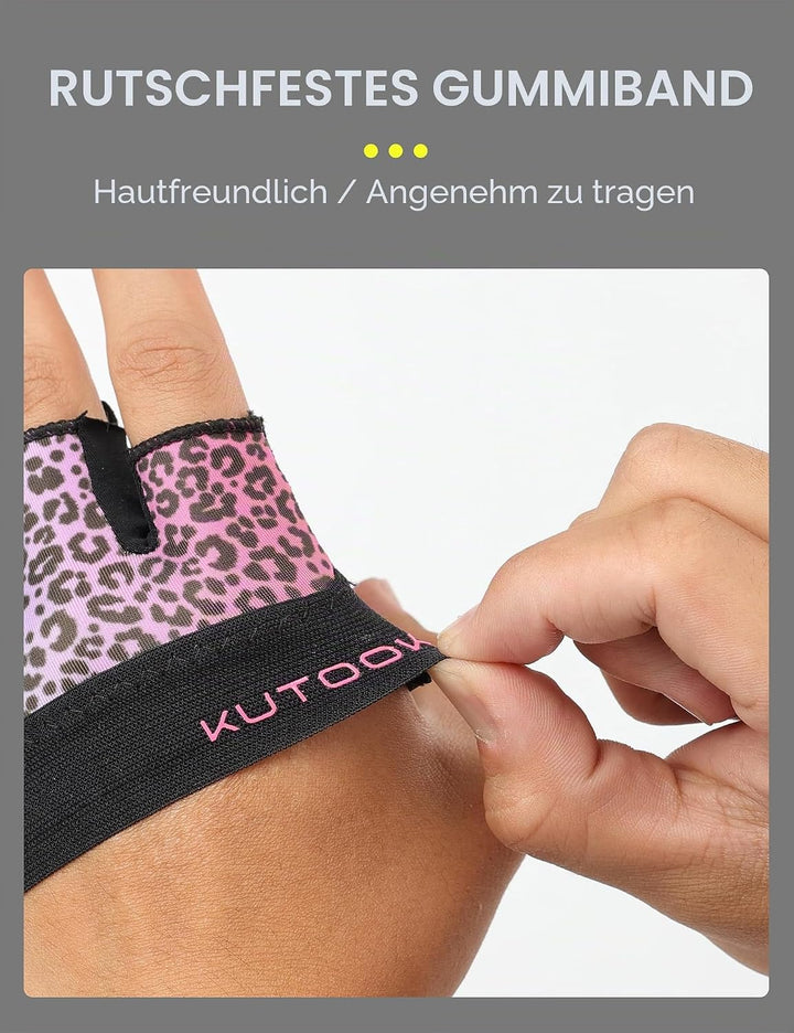 KUTOOK Mini Fitnesshandschuhe Herren/Damen 3mm XRD Gepolstert rutschfeste Halb Handschuhe für Gym Pu