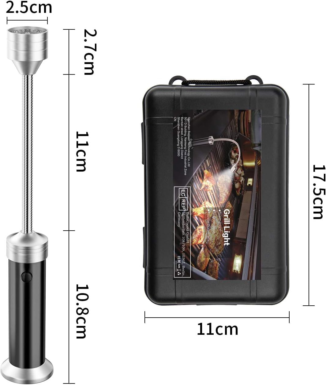 MojiDecor Grill Licht, Magnetische Grilllampe BBQ Licht Set Outdoor Grill Lichter BBQ Zubehör Arbeit