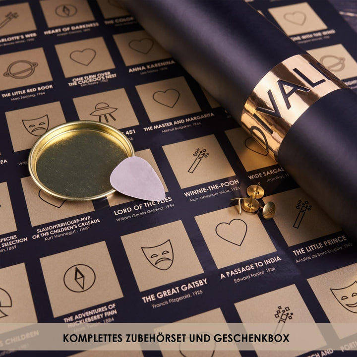Divalis Bücher Bucket List - Bücher Eimer Liste - 100 Bücher die Man Gelesen Haben Muss - Rubbelpost