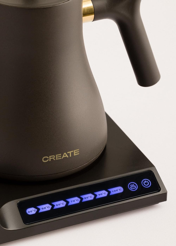 CREATE/HATTORI SWAN/Elektrischer Wasserkocher 0,5L Schwarz/Warmhalten, Sicherheitssystem, Thermostat