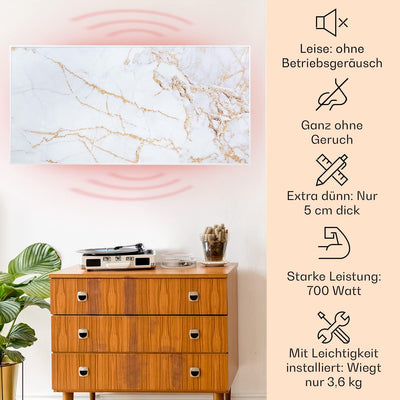 Klarstein Air Art Smart Infrarotheizung, Infrarot Heizung mit IoT/WiFi App-Steuerung, Erkennung Offe