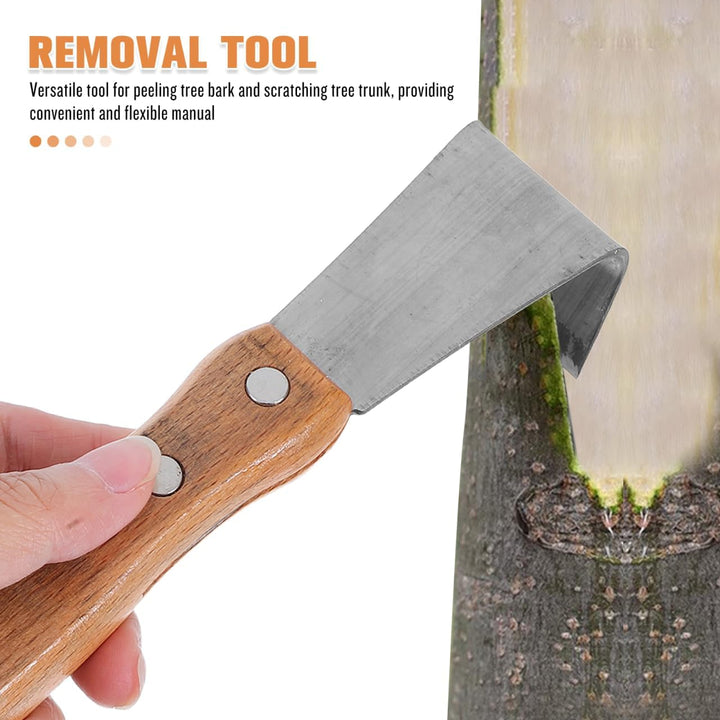 Yardwe Entrindungswerkzeug mit Holzgriff Robustes Schäleisen für Garten und Vielseitiges Handwerkzeu