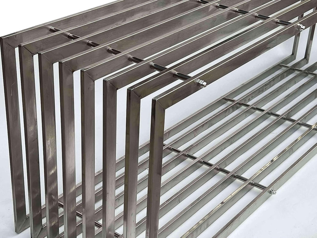 DanDiBo Kaminholzregal Innen Edelstahl Metall Kaminholzständer 96429 Brennholzregal 150 cm Holzkorb