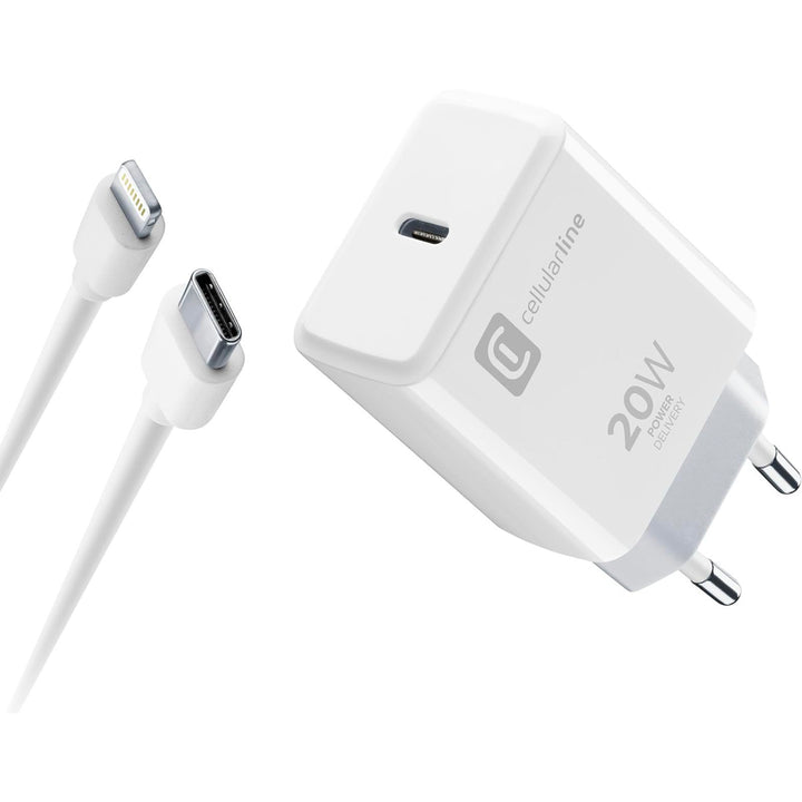 Cellularline | Netzwerk-Ladegerät | 20-W-USB-C-Netzladegerät zum Aufladen des iPad (2020) mit voller