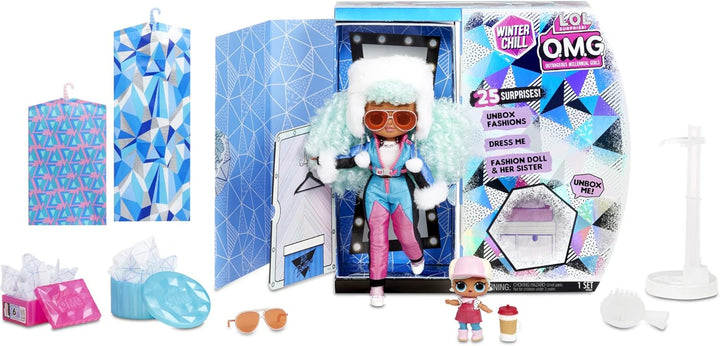 L.O.L. Surprise! OMG Winter Chill ICY Gurl Modepuppe & Brrr BB Puppe mit 25 Überraschungen Icy Gurl