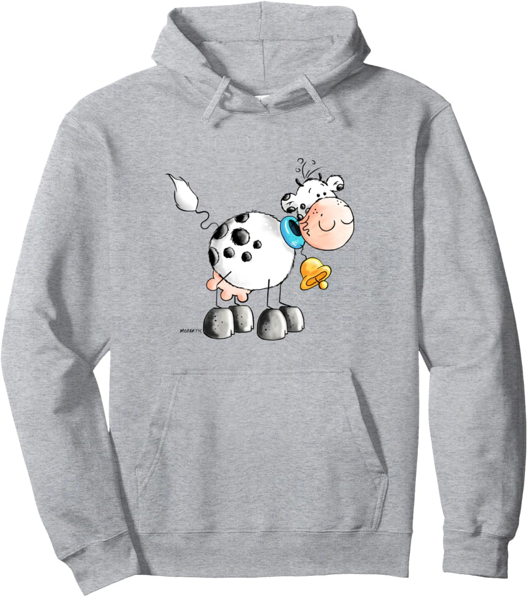 Kleine Kuh I Kühe Comic I Fun Bauernhoftiere Tiermotiv Pullover Hoodie