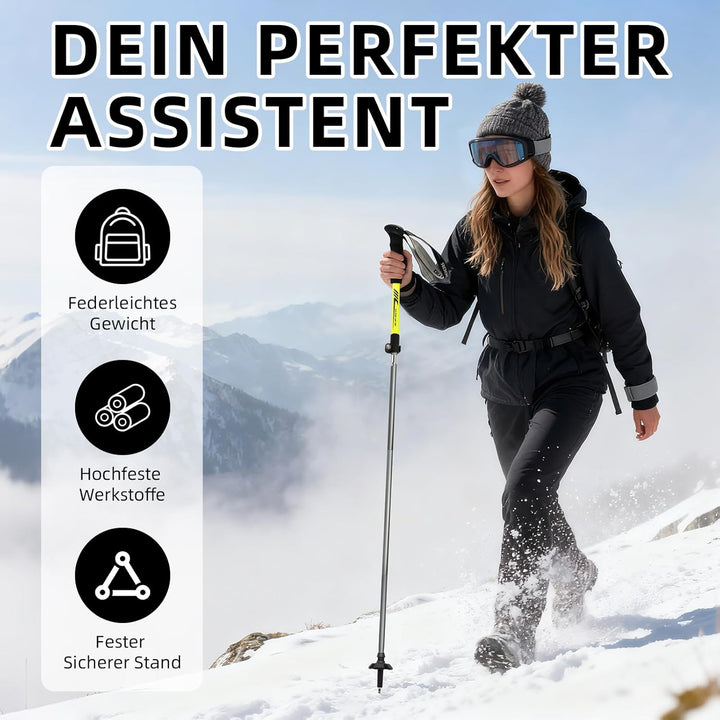 Wanderstöcke Faltbar | Walking Stöcke für Damen Und Herren | Wanderstöcke Teleskop | Aluminium | 115