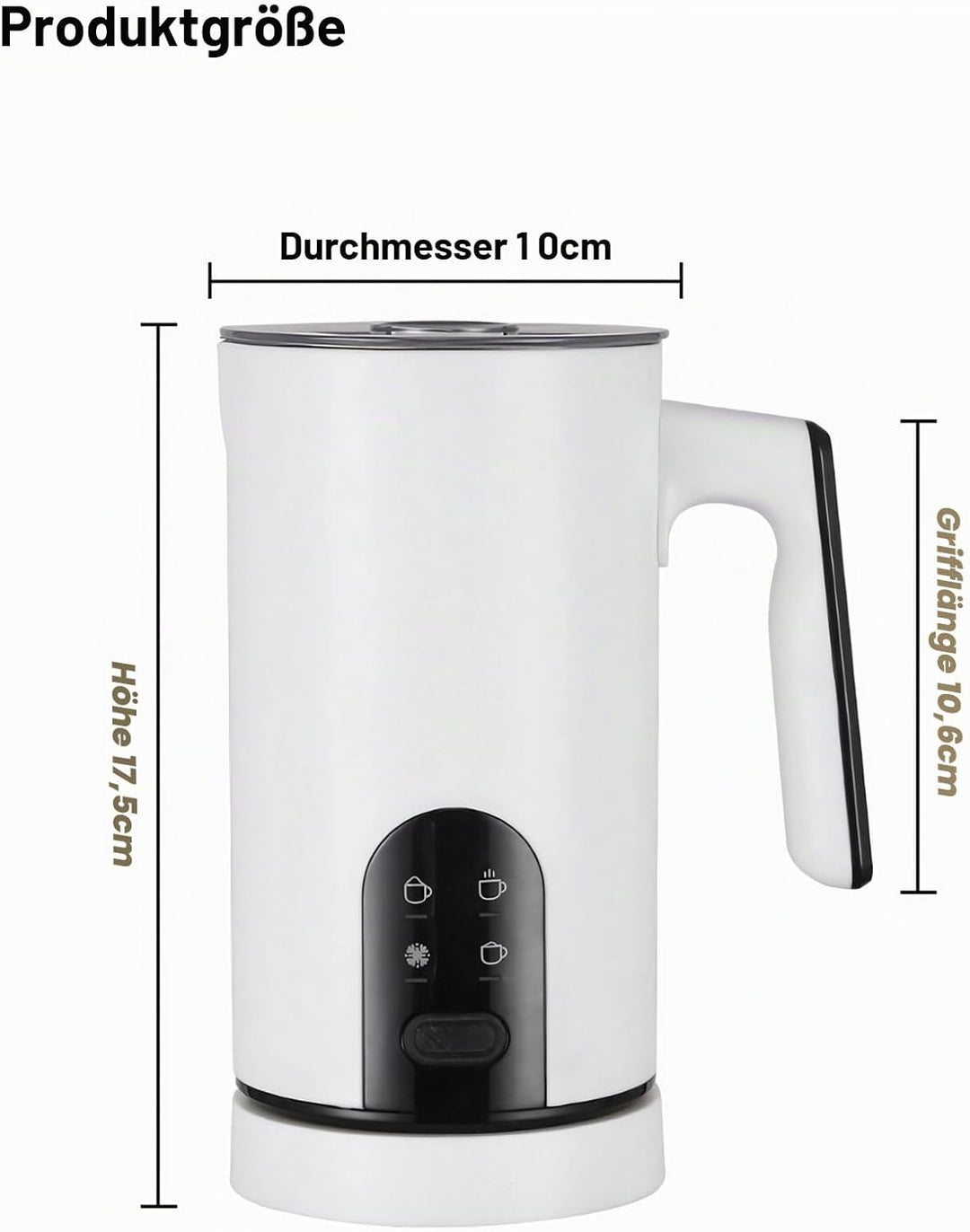 4-In-1 Elektrischer Milchaufschäumer: Automatischer Milchaufschäumer Für Heisse Kalte Milch Automati