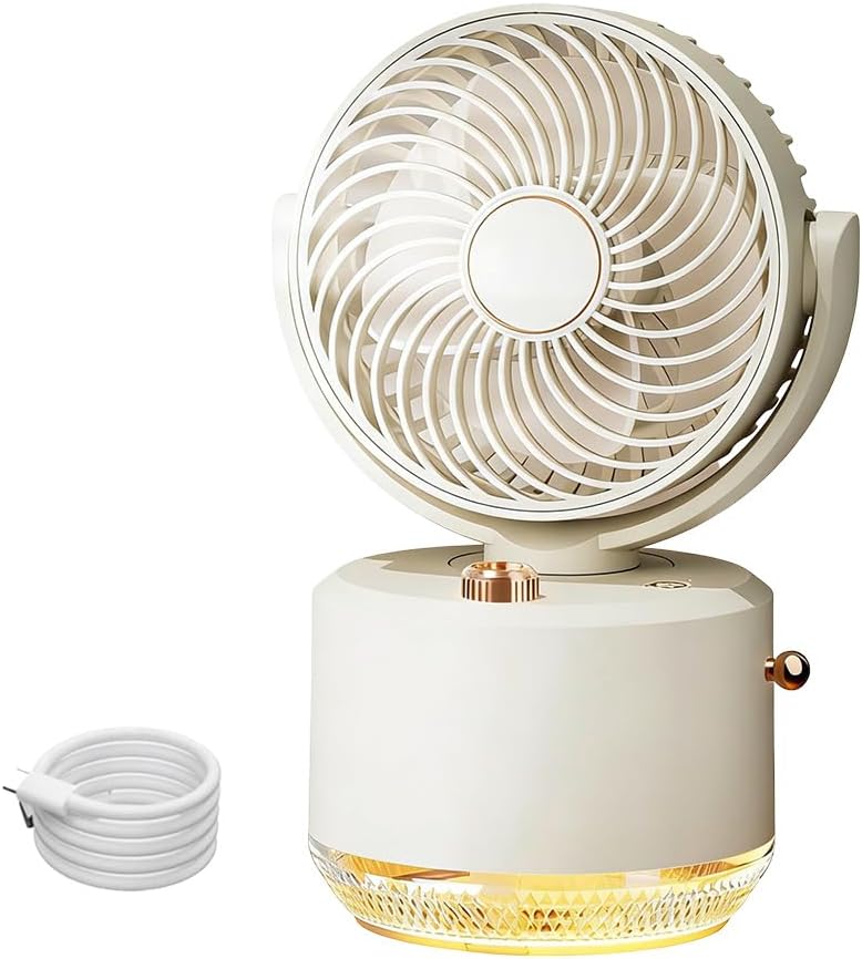 Tischventilator mit Wasserkühlung, ZOYDP Mini Ventilator mit Kühlen Nebel, Tischventilatoren mit 3 G