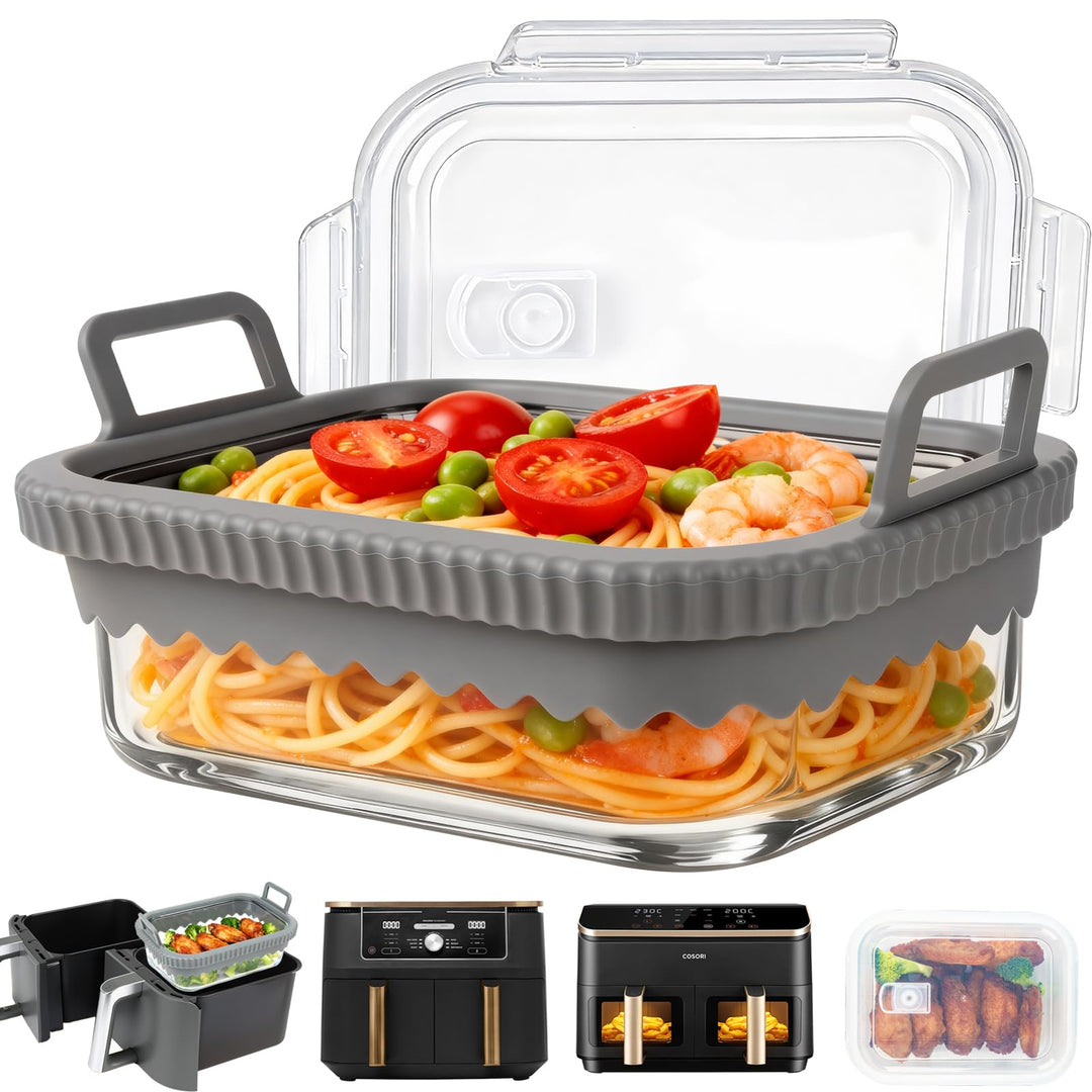 YQL Airfryer Zubehör für COSORI Heissluftfritteuse 2 Kammern 8,5L/Ninja AF400EUCP/DZ400EU, Hitzebest