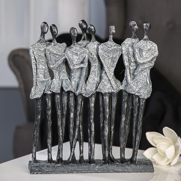 Casablanca Deko Skulptur - Mädelsabend - Beste Freundinnen - Poly silberfarben -Zertifikat Spruchanh