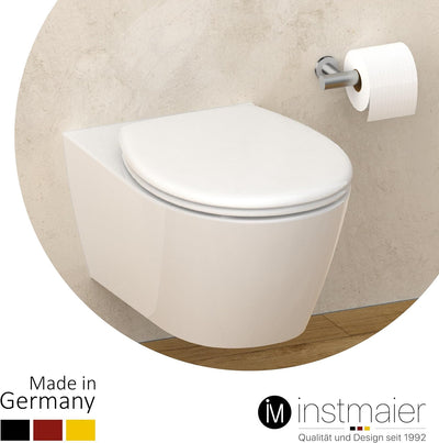 instmaier Toilettendeckel mit Absenkautomatik weiss | Made in Germany | ovale Form | Toilettensitz a