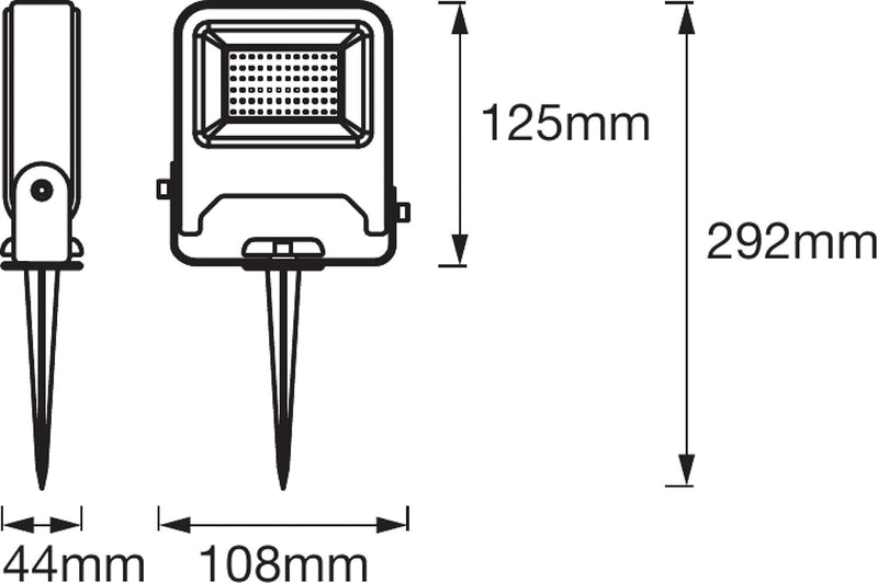 Ledvance LED Garten-Flutlicht, Leuchte für Aussenanwendungen, Warmweiss, Endura Garden Flood Spike,