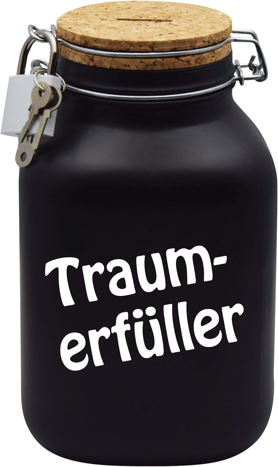 Spardose Traumerfüller Geld Geschenk Idee Schwarz XXL