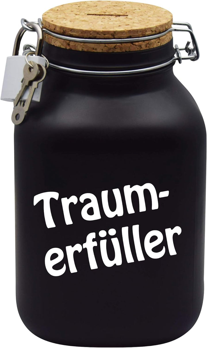 Spardose Traumerfüller Geld Geschenk Idee Schwarz XXL