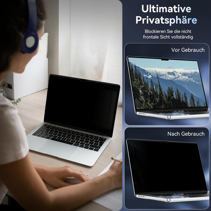 Magnetischer Blickschutzfilter Kompatibel Mit MacBook Pro 14 Zoll(2021-2023) M1 A2442/M2 A2779/M3 A2
