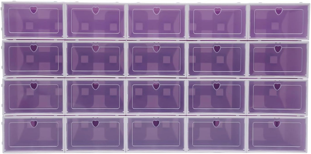 Schuhboxen Stapelbar,Klappbar Transparent,20er Set | Klappbares Design Mit Klarsichtklappe,Platzspar