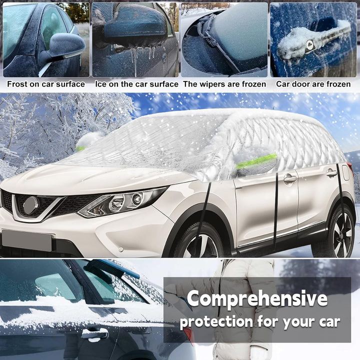 Halbgarage für Nissan Qashqai 2013-2025, Halbe Autoabdeckung Winter Sommer, Abdeckplane Auto Schutz