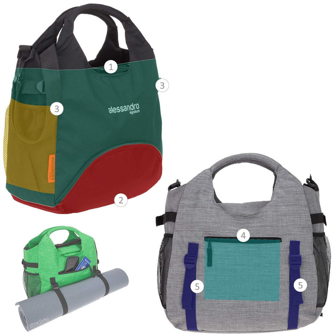 Alessandro Baby Wickeltasche Weekender Bag inkl Wickelmatte Windeltasche Thermo-Flaschentasche Fixie