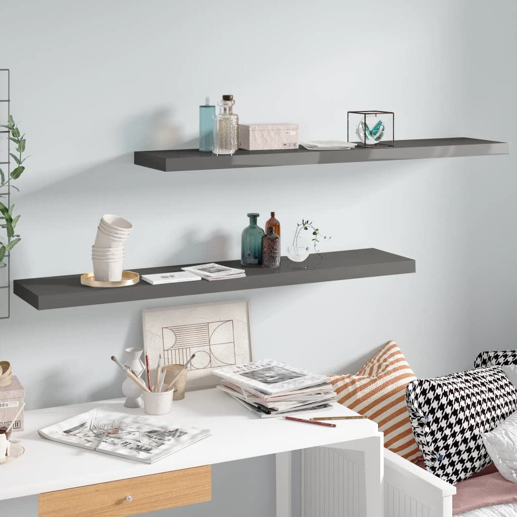 FIRBNUS 2 STK. Floating Wall Shelf 120x23,5x3,8 cm Hängeregal Schweberegal Wandregale Regale Regalbo