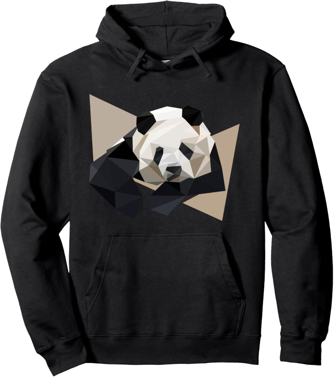 Panda Polgyon Zeichnung Pandabär Bär Panda-Fan Pullover Hoodie
