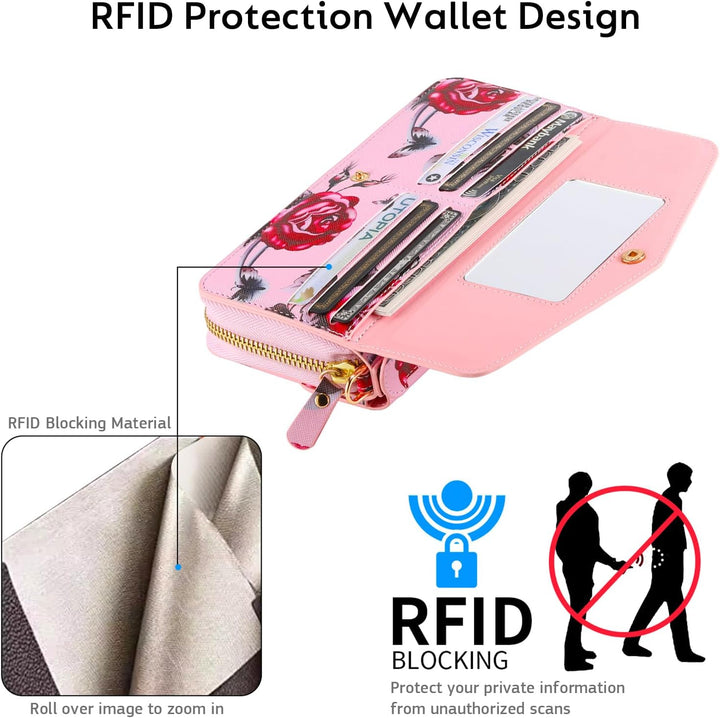 URMAX Galaxy S23 LederHülle Handyhülle, [Premium PU Leder] [Kartenfach] [Magnetverschluss] RFID Schu