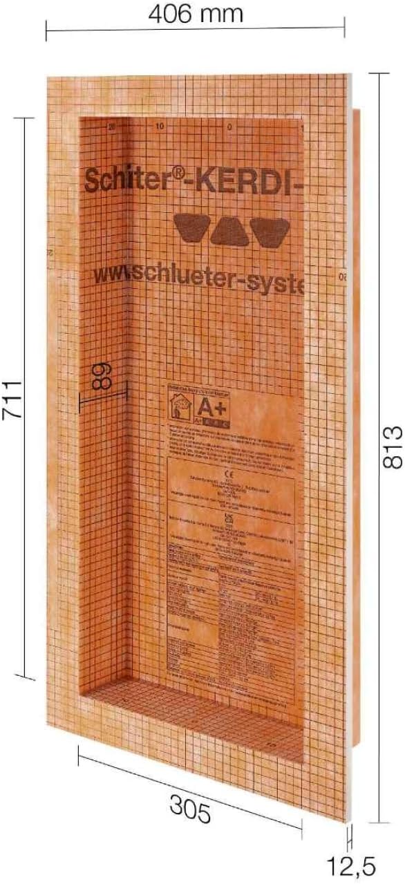 Schluter Duschnische Kerdi - 4 Grössen wählbar 305x711mm Orange