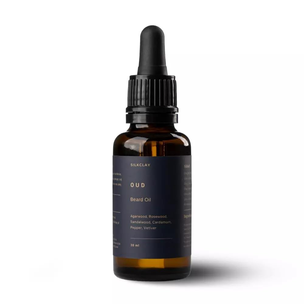SILKCLAY Oud Bartöl und Gesichtshautöl Beard Oil aus 6 Ölen nährt und revitalisiert 30 ml Palisander