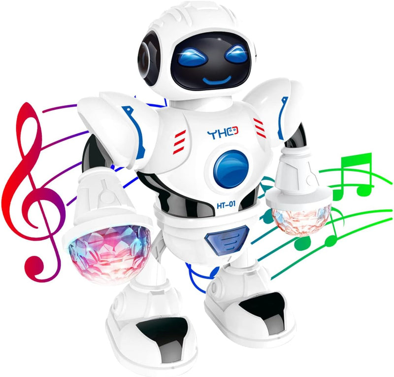 YATOSEEN Tanzroboter Spielzeug Geschenk für Kinder, mit Musik- und Discokugel, Bunten Lichtern, Robo