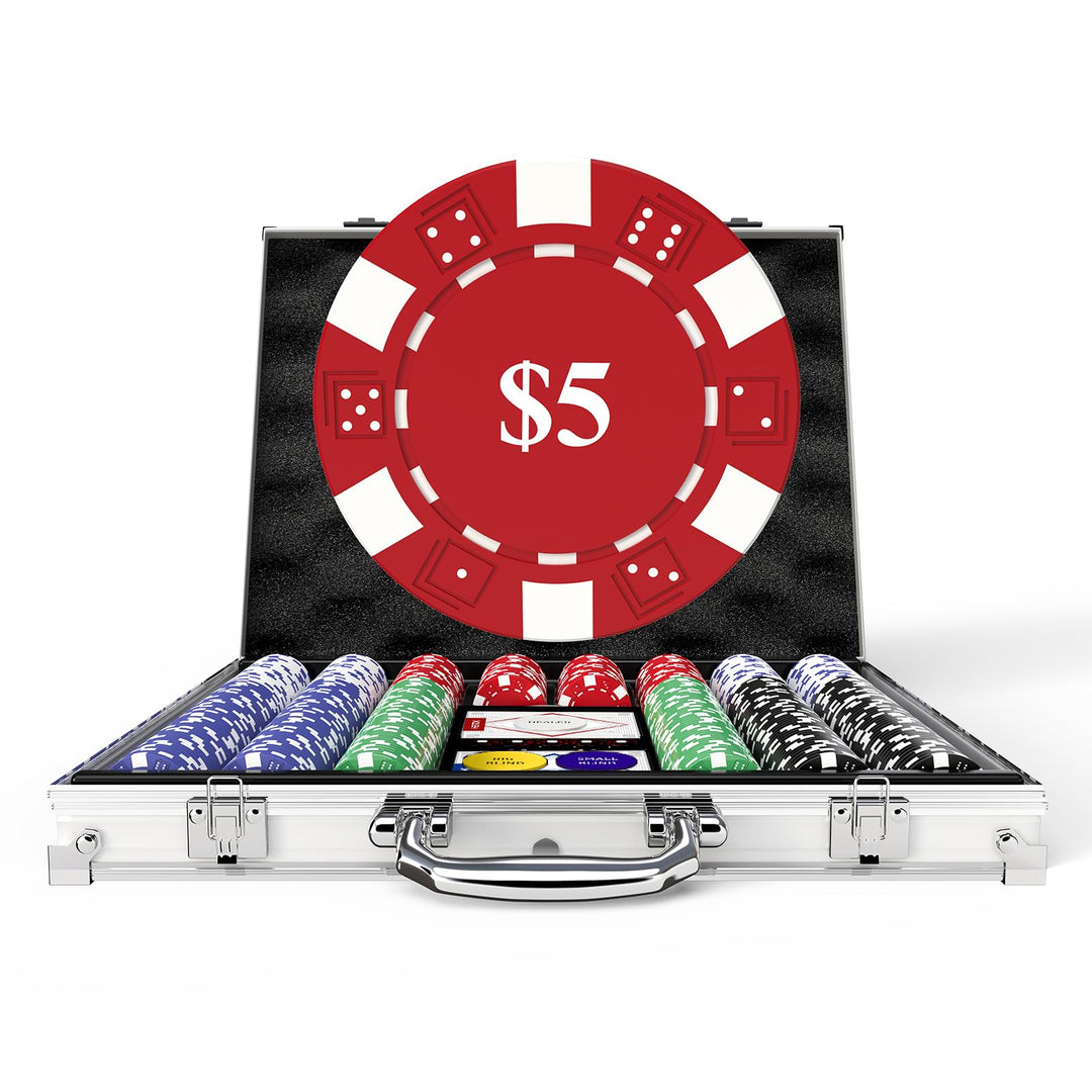 Pokerchips-Set mit Wertangaben, 500 Stück, 11,5 Gramm, nummerierte Chips mit Aluminiumkoffer, von $1