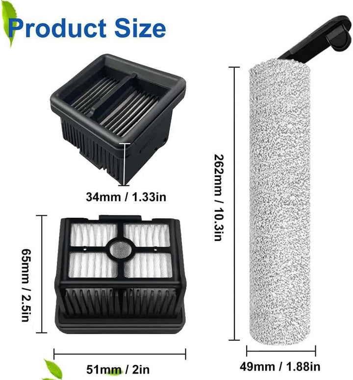 Zubehör für Dreame H12 Pro, H12 Dual, 2 Bürstenrolle 4 Filter Nass Trockensauger Ersatzteile Walzenb