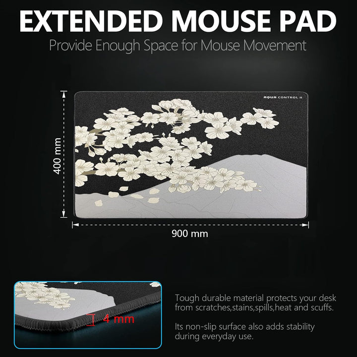 X-Raypad Aqua Control 2 AC2 Sakura Gaming-Mauspad, Ultra-Hochpräzisions-Mauspad mit Perfekter Geschw