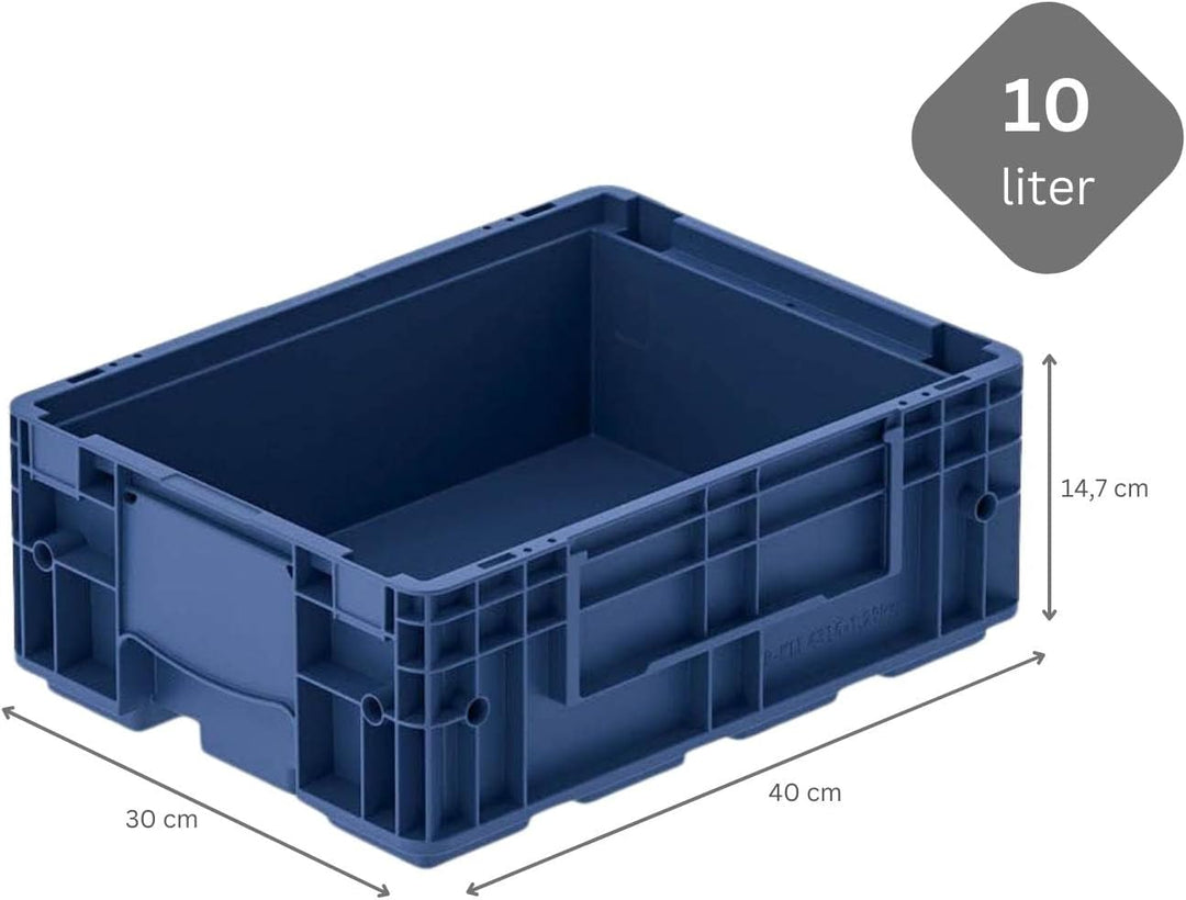 VDA KLT Kleinladungsträger mit Verbundboden | HxBxT 14,7x30x40cm | 10 Liter | KLT, Transportbox, Tra