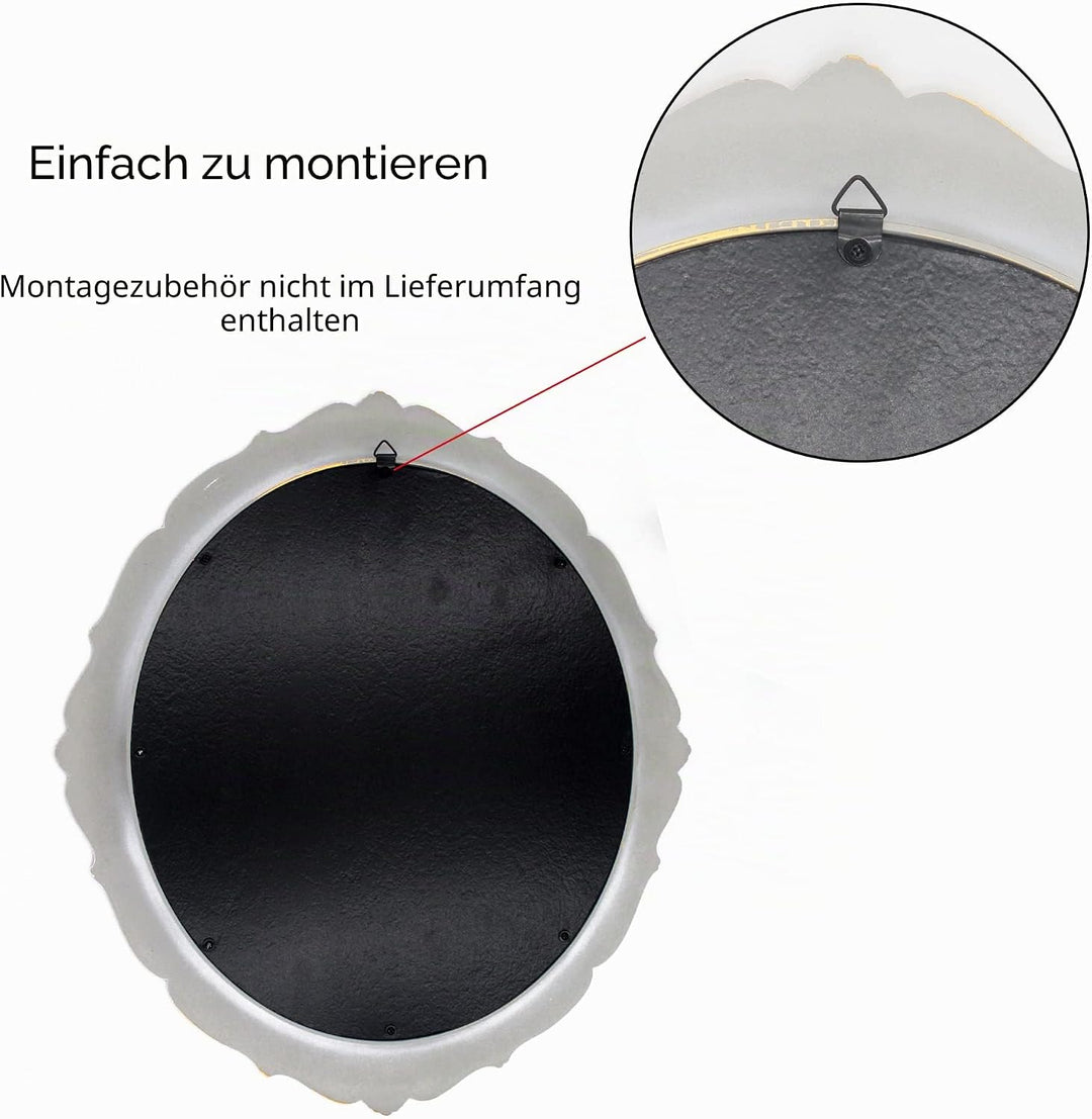 Eaoundm Dekorativer Wandspiegel, Vintage-Stil, zum Aufhängen, für Schlafzimmer, Wohnzimmer, Kommode,