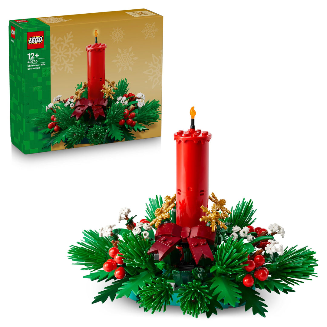 LEGO Weihnachtsgesteck - Spielzeug für Jungen und Mädchen - Modellbau mit roten Beeren, goldenen Ste