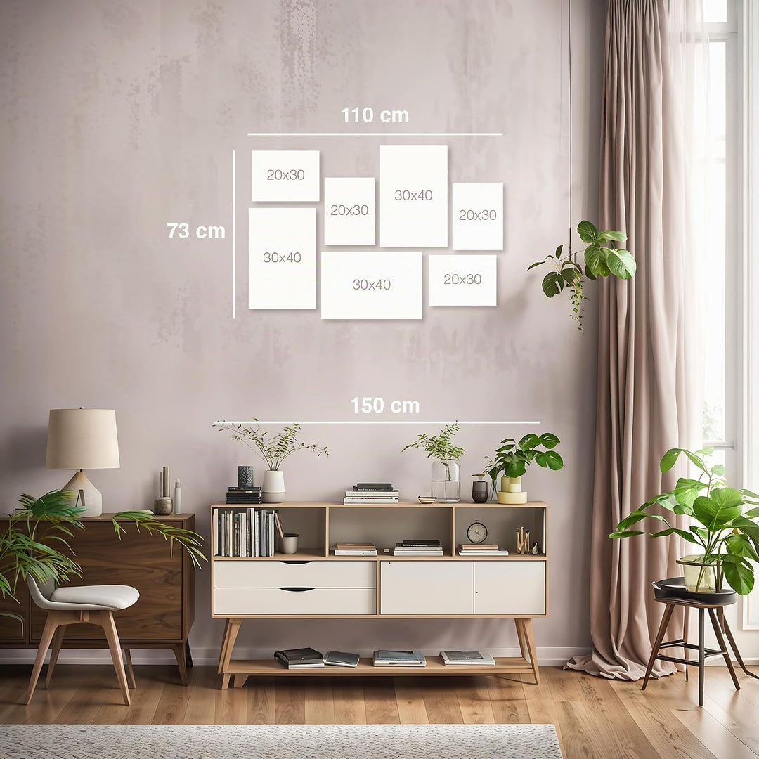 Novart Wandbilder Banksy Collage - KOMPLETT AUFHÄNGFERTIG - Street Art Wohnzimmer Büro- 7 Moderne Mo