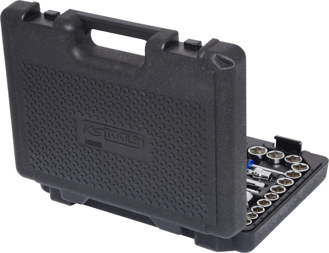KS Tools 918.0699 1/4 Zoll + 3/8 Zoll CHROMEplus Steckschlüssel-Satz | mit 2 Umschaltknarren, 72-Zah