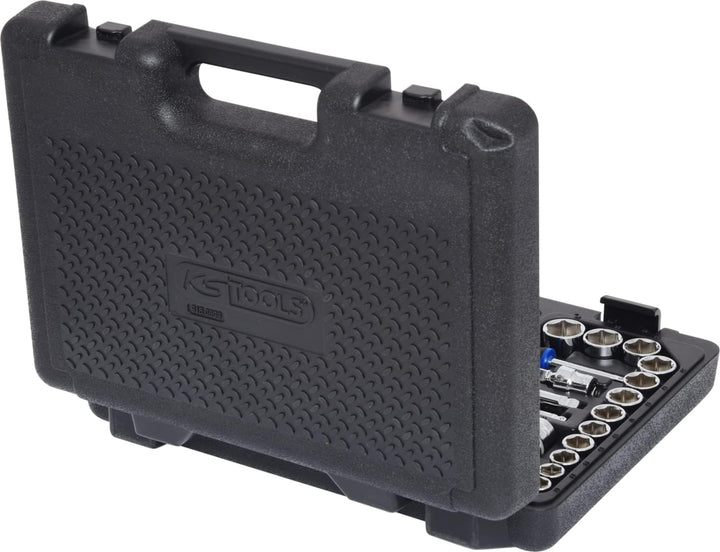 KS Tools 918.0699 1/4 Zoll + 3/8 Zoll CHROMEplus Steckschlüssel-Satz | mit 2 Umschaltknarren, 72-Zah