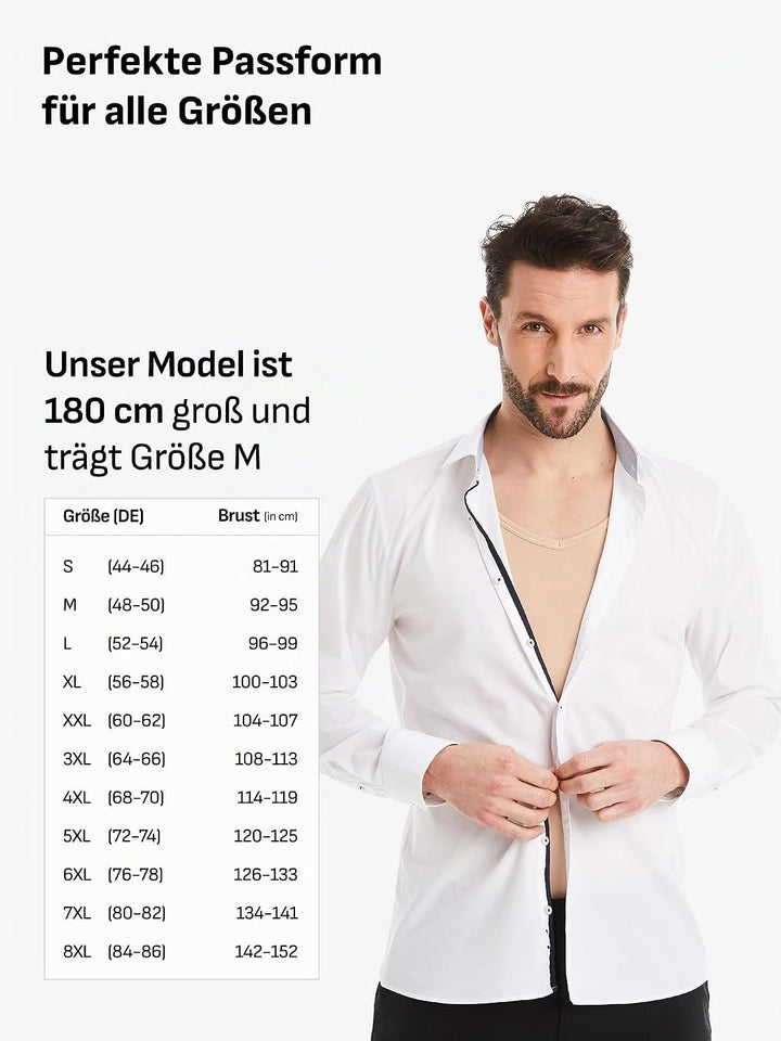 FINN figurformendes Kompressions-Unterhemd Herren - Shapewear Kurzarm Shirt mit Bauch-Weg Effekt - B
