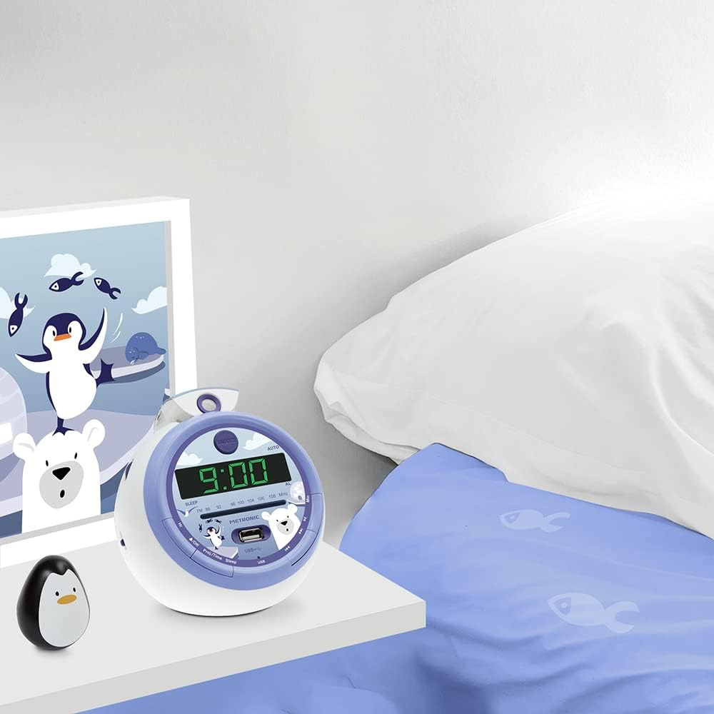 Metronic Iceberg 477344 Radiowecker FM USB Projektion Dual Alarm Lila Iceberg Lila, Iceberg Lila